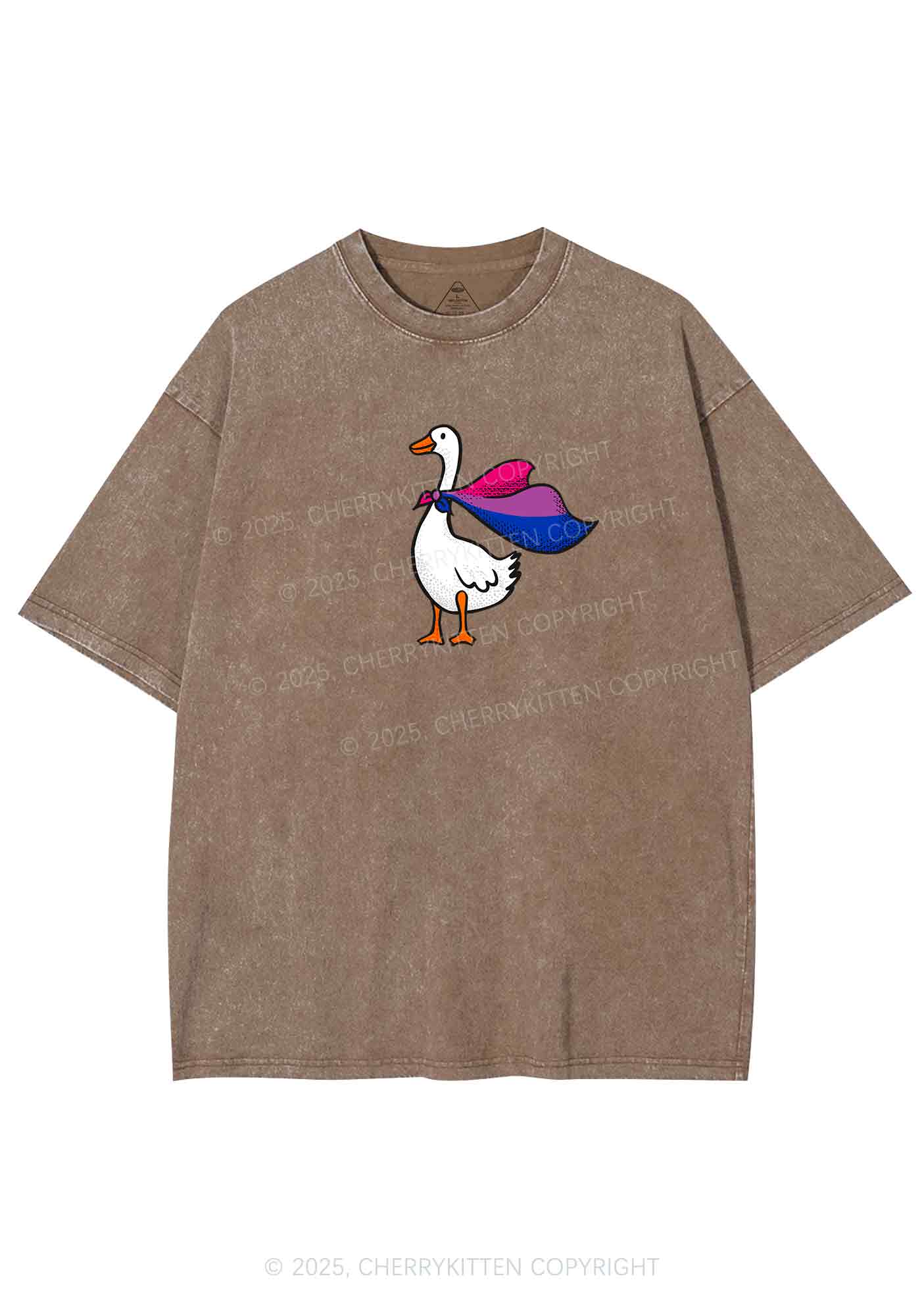 Bisexual Goose Pride Y2K Shirts Washed Tee Cherrykitten