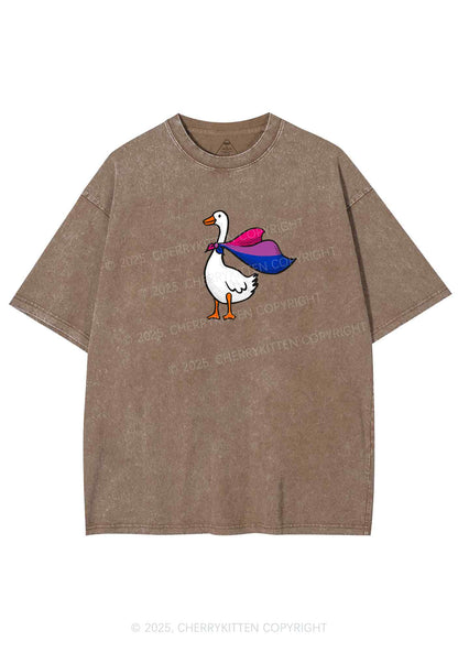 Bisexual Goose Pride Y2K Shirts Washed Tee Cherrykitten