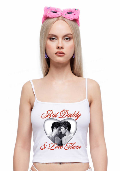 Retro But Daddy I Love Them HR Y2K Spaghetti Strap Cami Cherrykitten