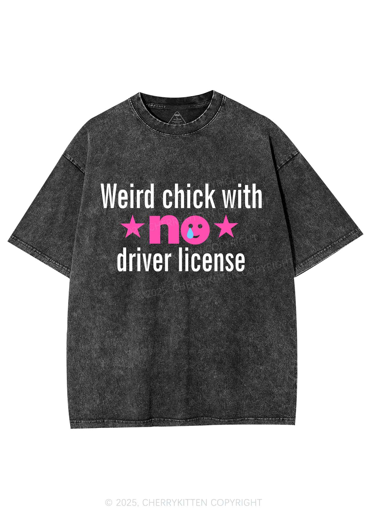 Weird Chick Y2K Shirts Washed Tee Cherrykitten