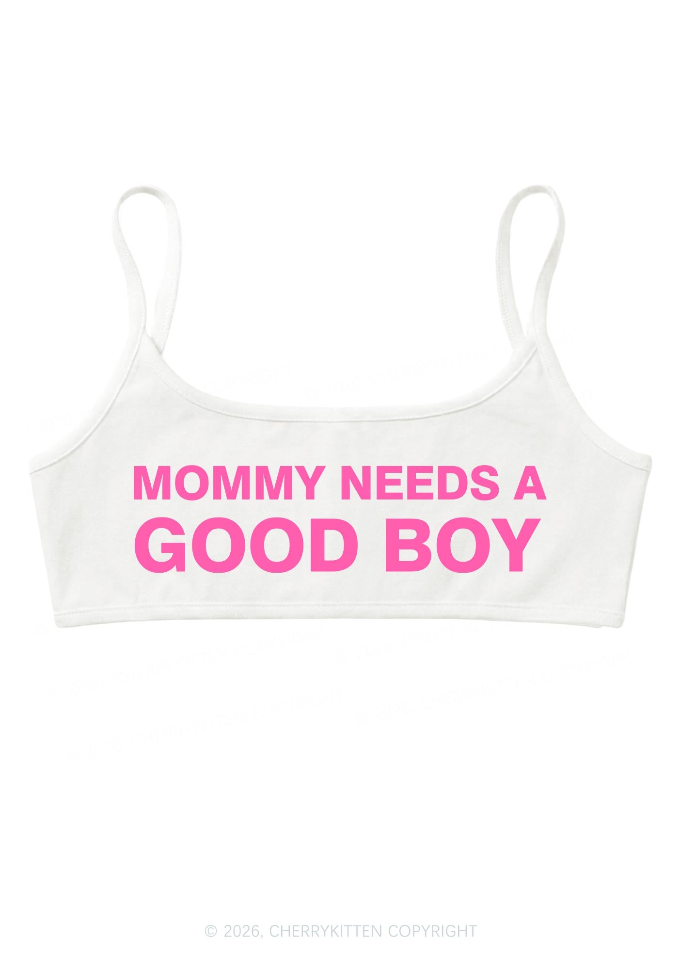 Mommy Needs A Good Boy Y2K Super Crop Cami Cherrykitten