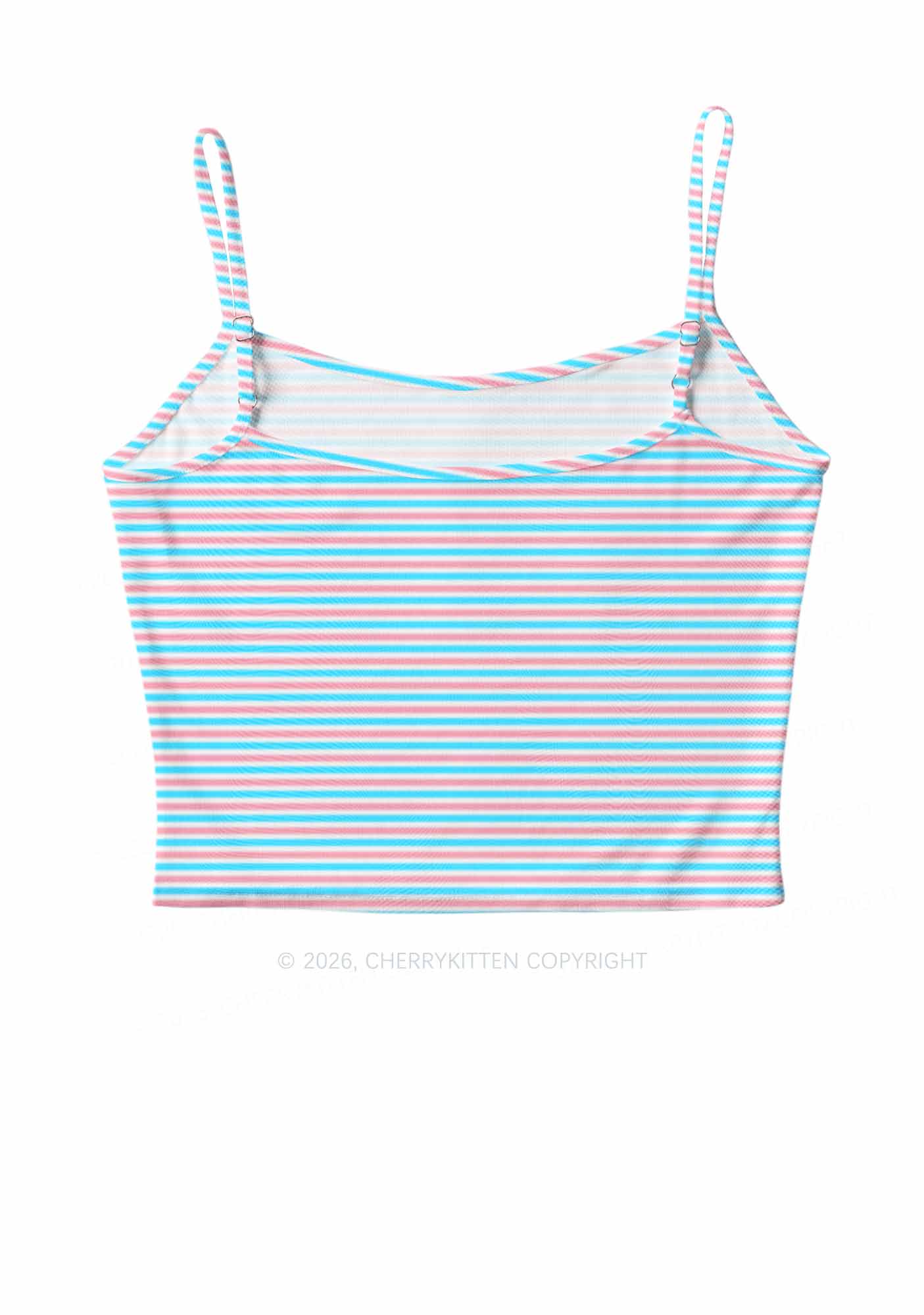 Trans Stripes Pride Y2K Mesh Cami Tank Cherrykitten