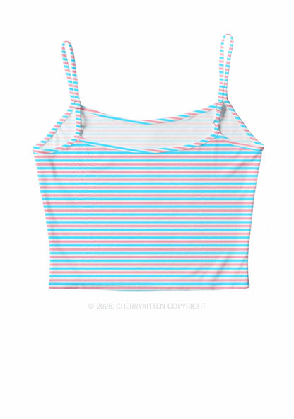 Trans Stripes Pride Y2K Mesh Cami Tank Cherrykitten