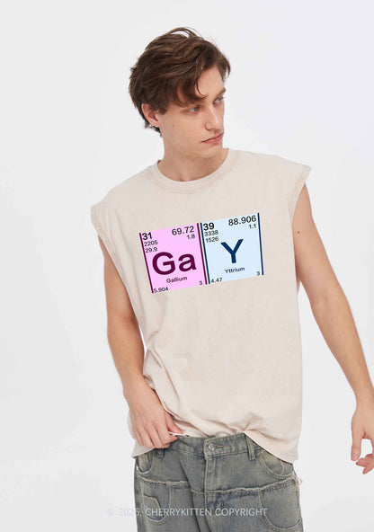 Gay Periodic Table Elements Pride Y2K Washed Muscle Tank Cherrykitten