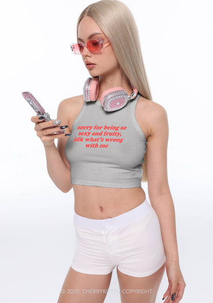 Sorry For Being So Fruity Y2K Crop Tank Top Cherrykitten