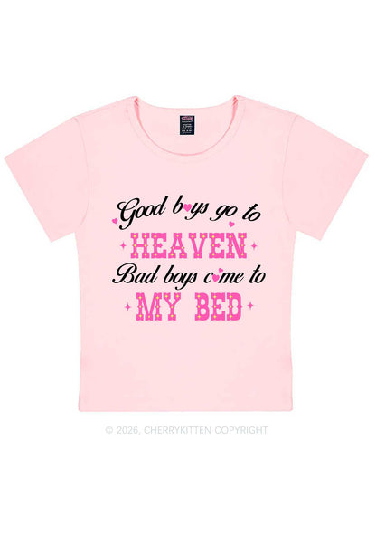 Bad Boys Come To My Bed Y2K Baby Tee Cherrykitten