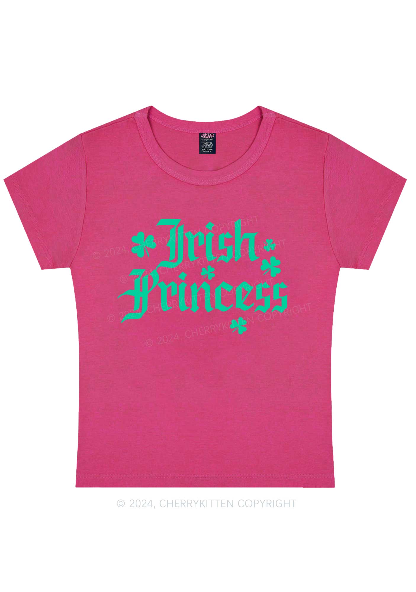 Irish Princess St Patricks Y2K Baby Tee Cherrykitten