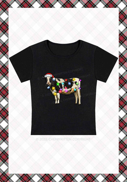 Christmas Cow Baby Tee Cherrykitten