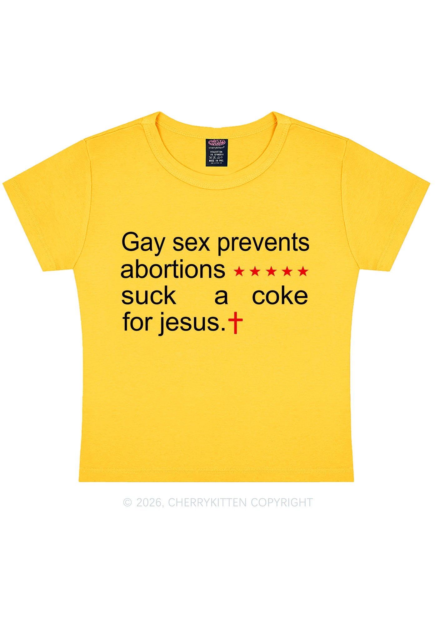 Suck A Coke For Jesus Pride Y2K Baby Tee Cherrykitten