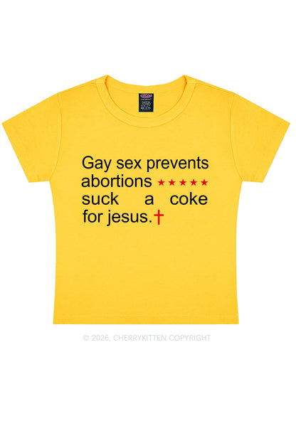 Suck A Coke For Jesus Pride Y2K Baby Tee Cherrykitten