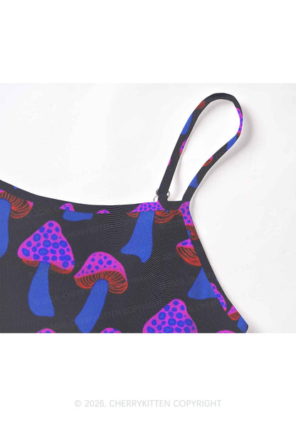 Blue Mushroom Y2K Mesh Cami Tank Cherrykitten