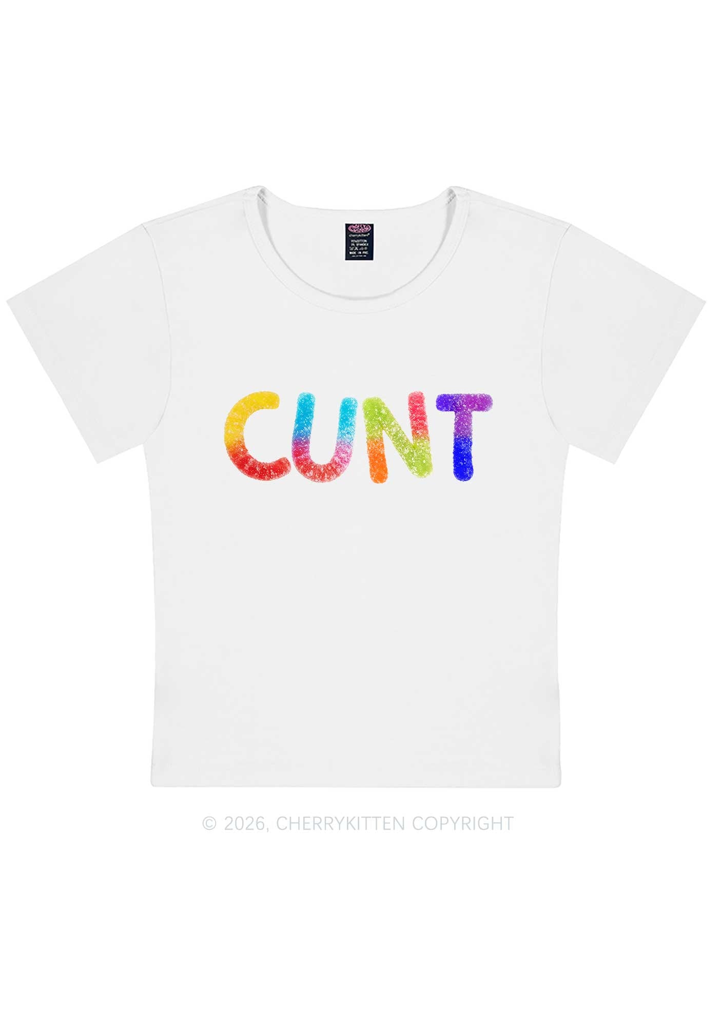 Rainbow Candy Cxxt Pride Y2K Baby Tee Cherrykitten