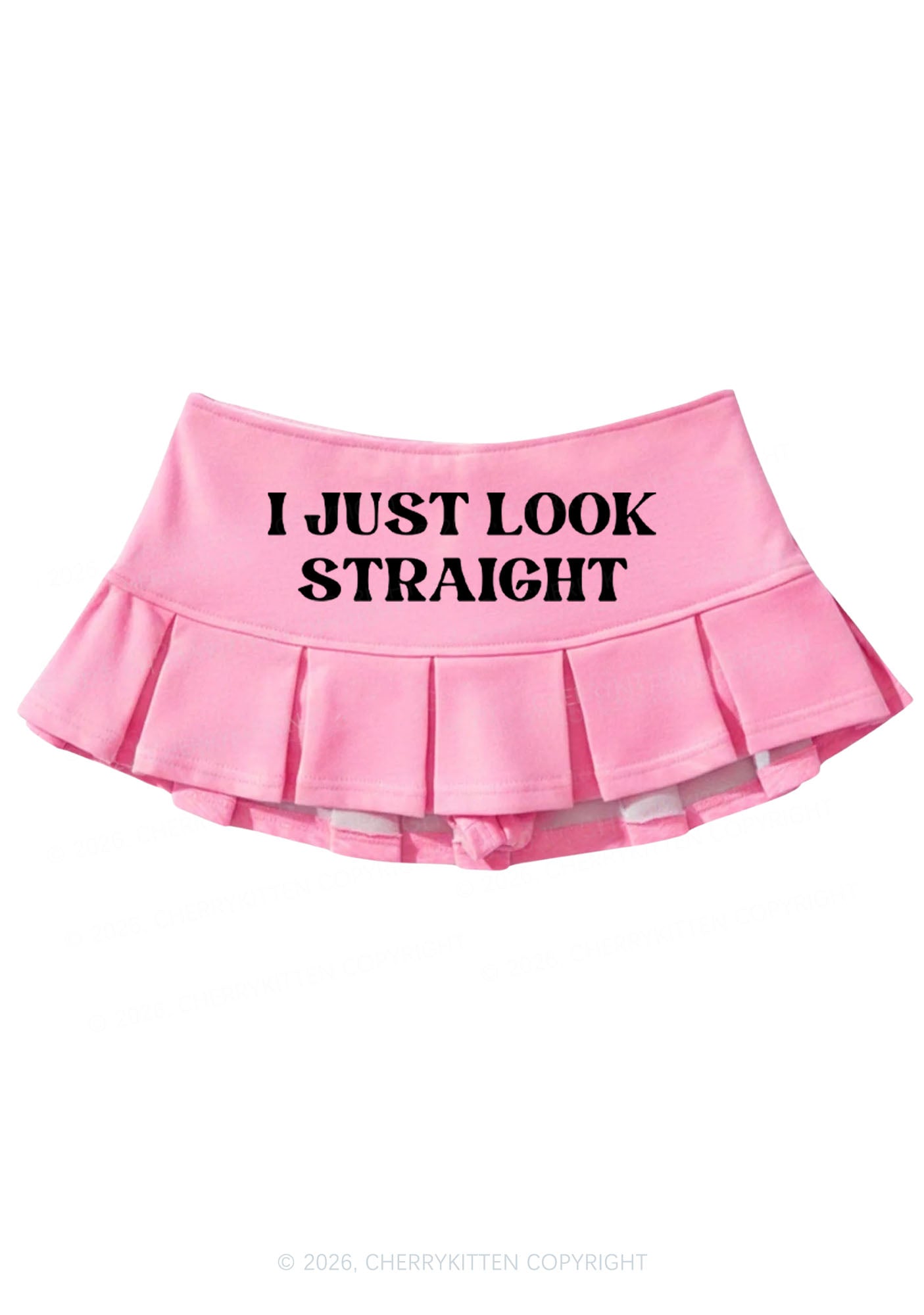 I Just Look Straight Pride Y2K Mini Pleated Skirts Cherrykitten
