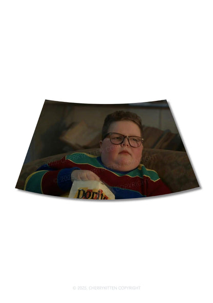 Snack Boy Y2K Print Mini Skirt Cherrykitten