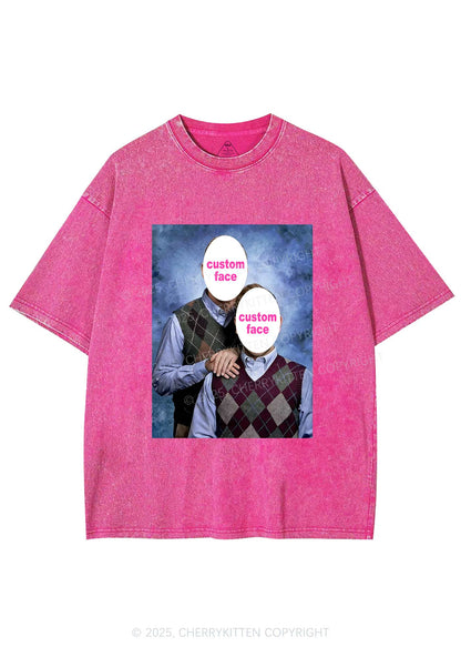 Custom Step Brothers Portrait Y2K Shirts Washed Tee Cherrykitten