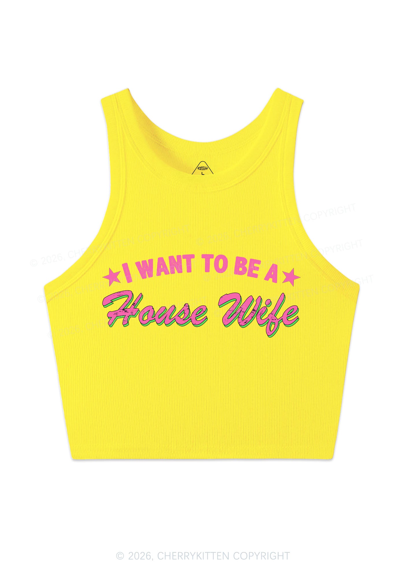 I Want To Be House Wife Y2K Crop Tank Top Cherrykitten