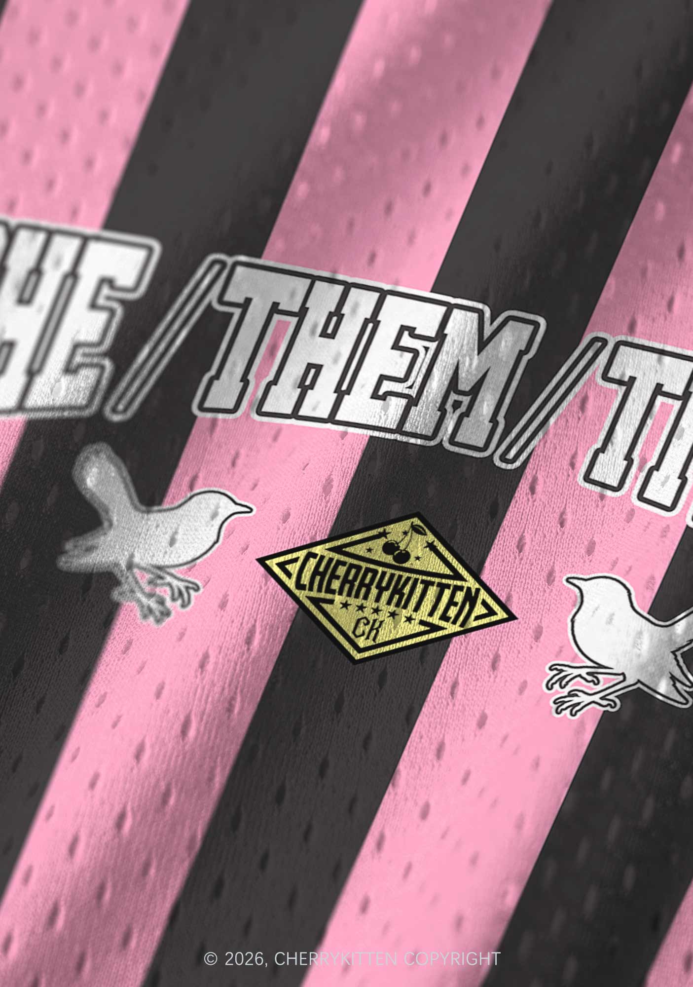 Pink Stripes She Them Txtties Pride Y2K Sport Jersey Tank Cherrykitten