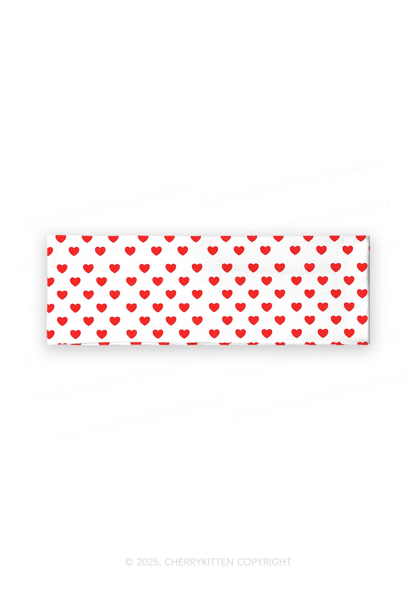 Red Heart On White Valentine's Day Y2K Print Headband Cherrykitten