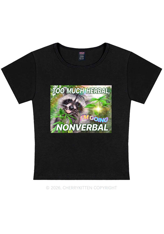 Im Going Nonverbal Y2K Baby Tee Cherrykitten