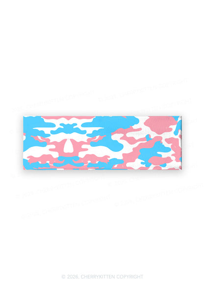 Trans Camouflage Pride Y2K Print Headband Cherrykitten