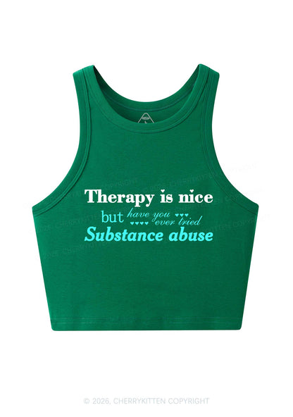 Have You Ever Tried Substance Abuse Y2K Crop Tank Top Cherrykitten