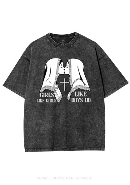 Girls Like Girls Pride Y2K Shirts Washed Tee Cherrykitten