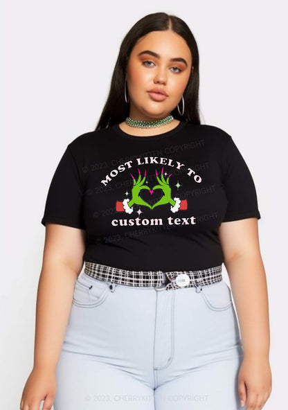 Custom Most Likely Queen Heart Christmas Y2K Baby Tee Cherrykitten