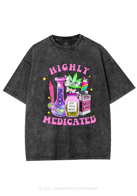 Highly Medicated Y2K Shirts Washed Tee Cherrykitten