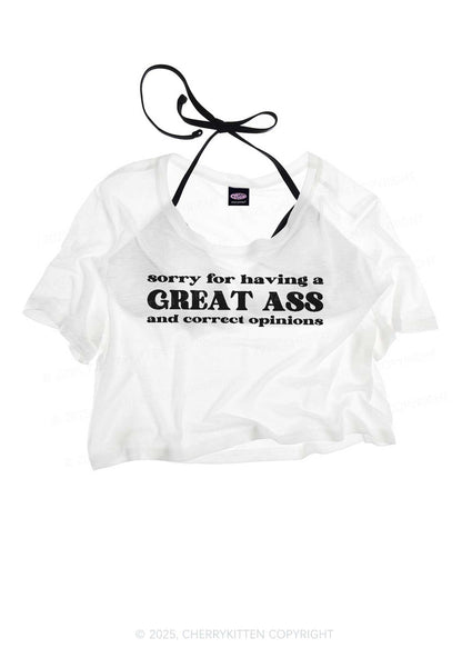 Sorry For Having Great Axx Y2K Sheer Crop Tee Cherrykitten