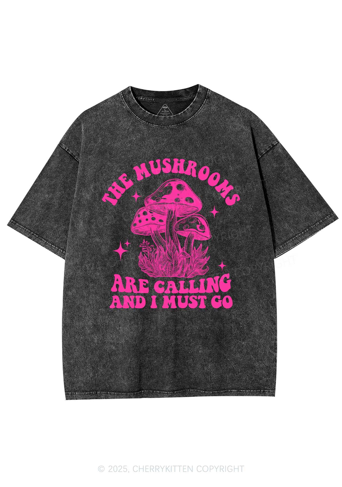 The Mushrooms Are Calling Y2K Shirts Washed Tee Cherrykitten
