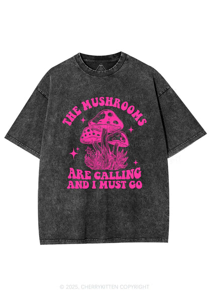 The Mushrooms Are Calling Y2K Shirts Washed Tee Cherrykitten