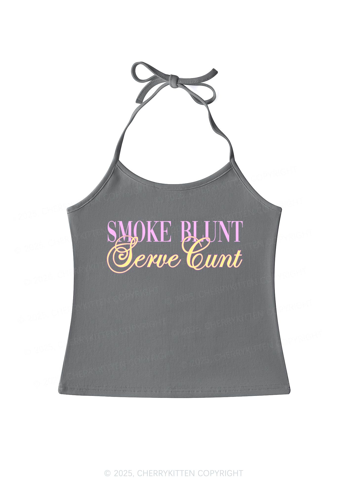 Smoke Blunt Y2K Halter Neck Cami Cherrykitten