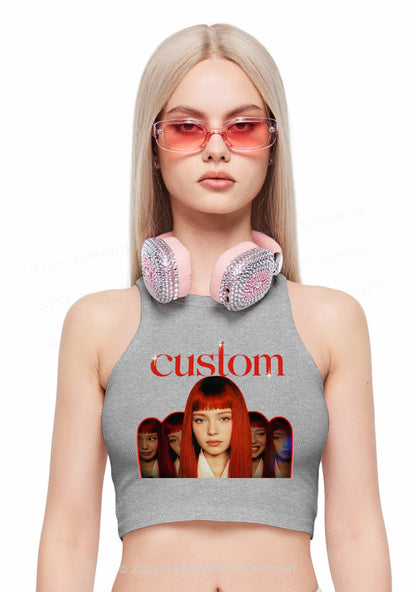 Custom Five Portraits Y2K Crop Tank Top Cherrykitten