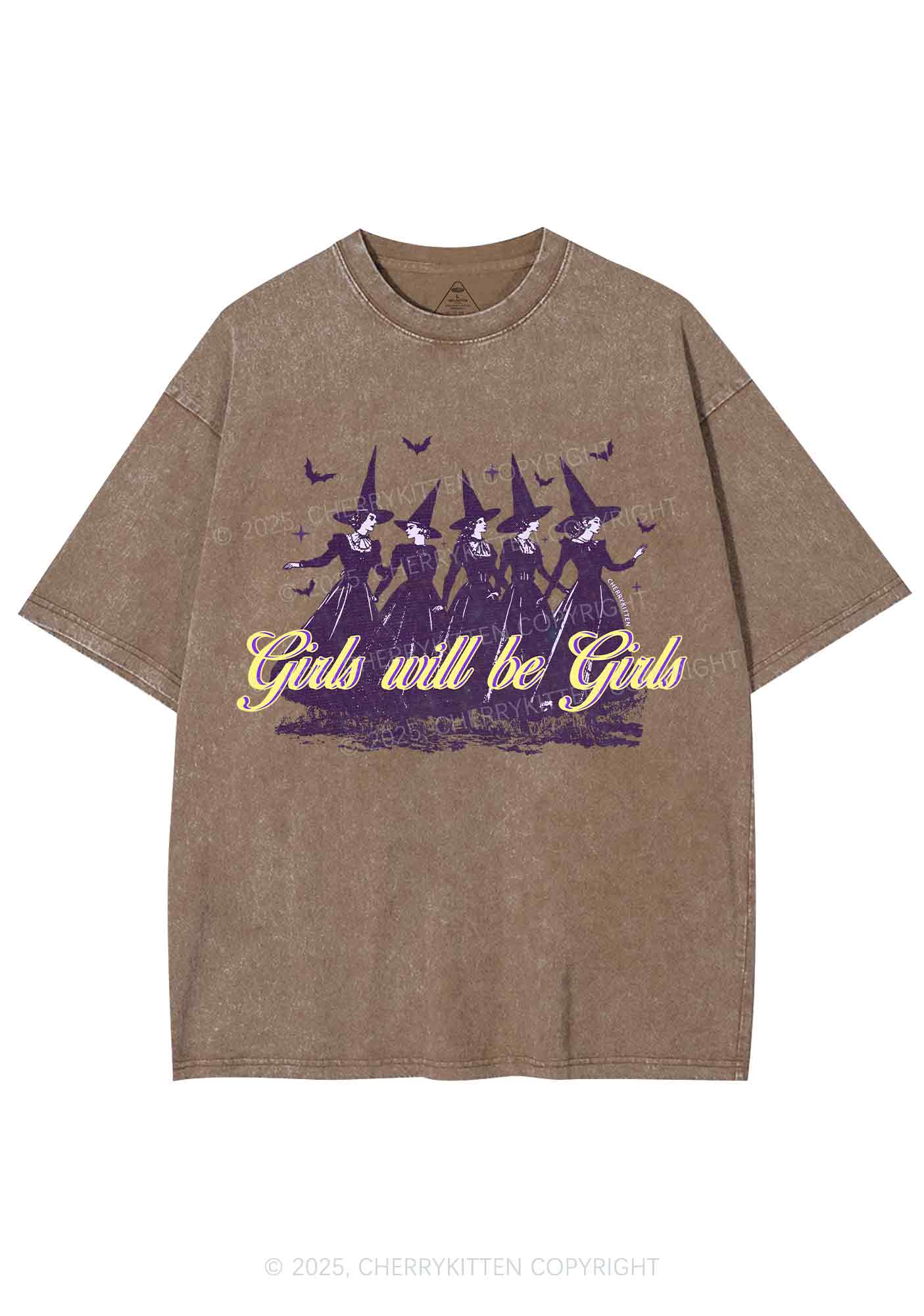 Halloween Witches Will Be Witches Y2K Shirts Washed Tee Cherrykitten