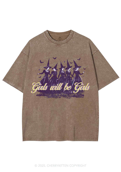 Halloween Witches Will Be Witches Y2K Shirts Washed Tee Cherrykitten