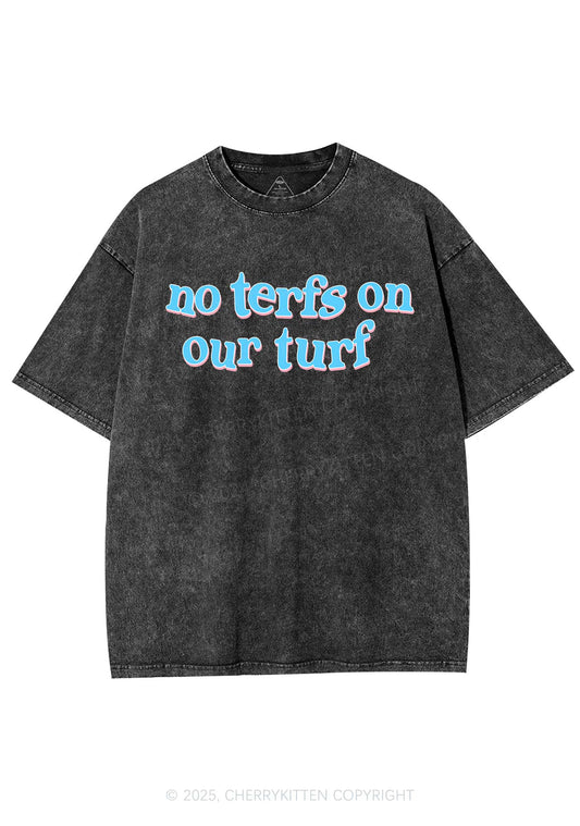 No Terfs On Our Turf Y2K Shirts Washed Tee Cherrykitten