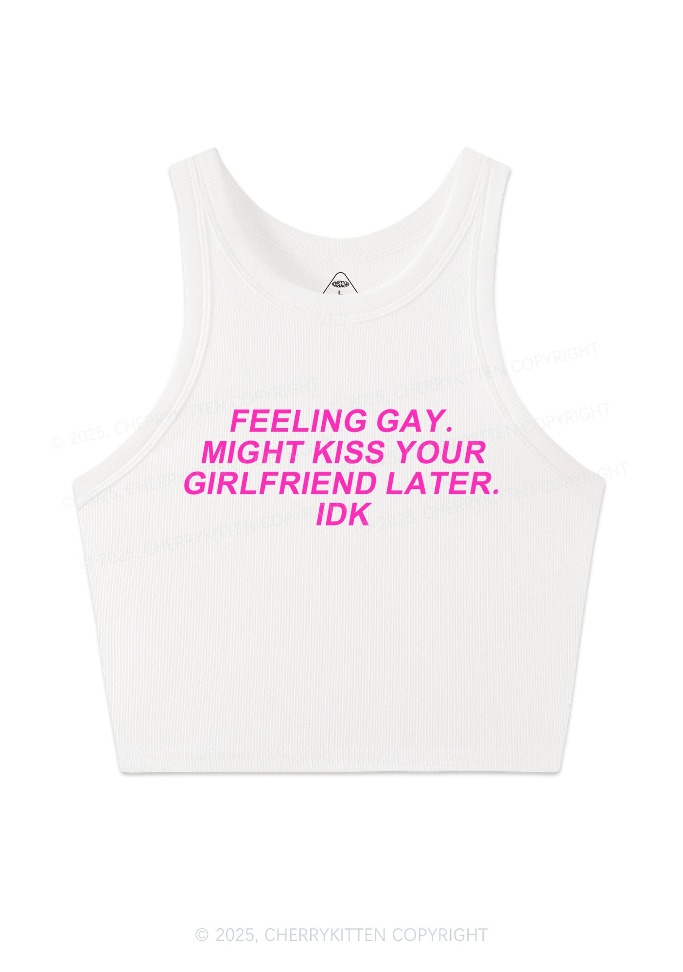 Kiss Your GF Later Pride Y2K Crop Tank Top Cherrykitten