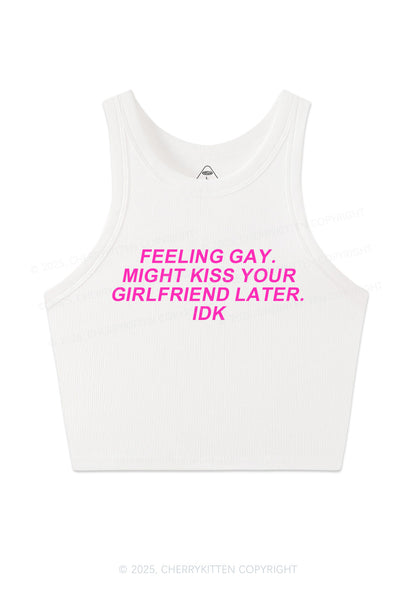 Kiss Your GF Later Pride Y2K Crop Tank Top Cherrykitten