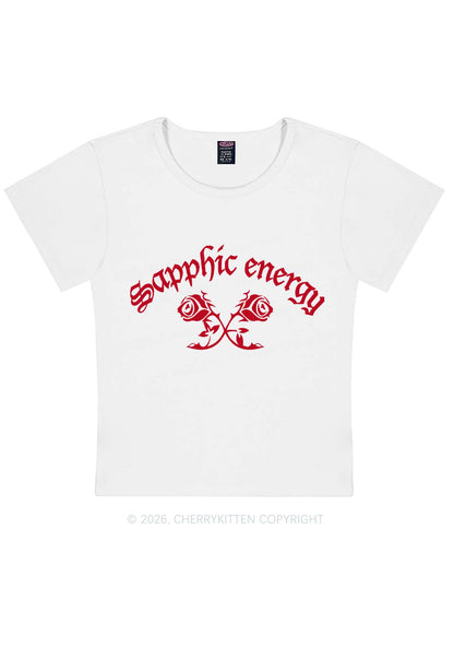 Sapphic Energy Pride Y2K Baby Tee Cherrykitten