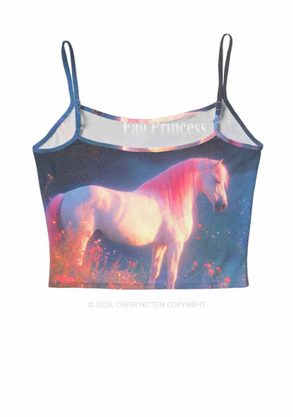 Fag Princess Horse Pride Y2K Mesh Cami Tank Cherrykitten