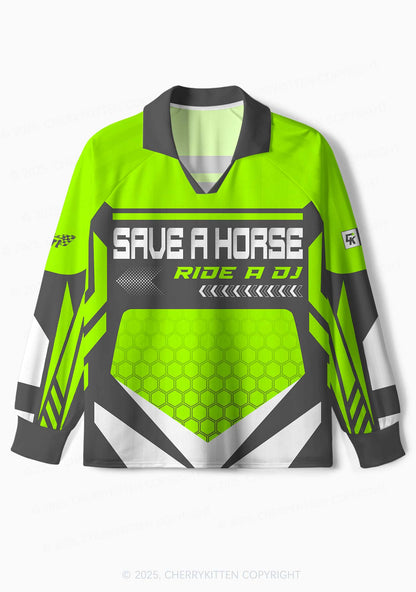 Custom Green Ride A DJ Y2K Sport Long Sleeve Jersey Shirts Cherrykitten