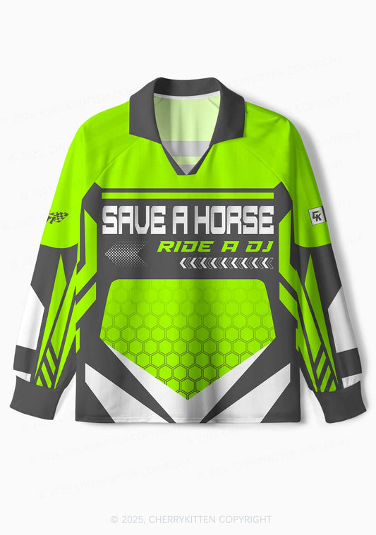 Custom Green Ride A DJ Y2K Sport Long Sleeve Jersey Shirts Cherrykitten