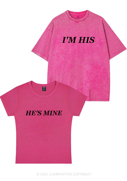 Hes Mine Im His Y2K Valentine's Day Couple Shirt Cherrykitten