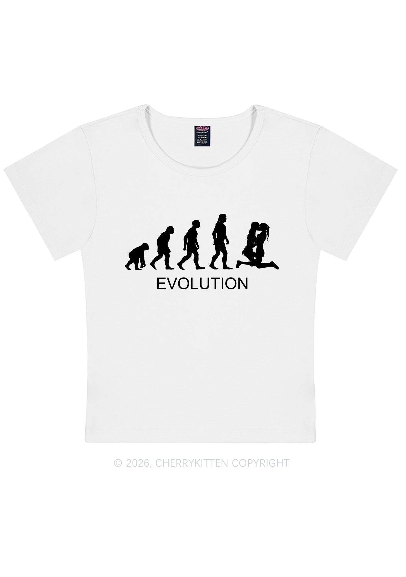 Lesbian Evolution Pride Y2K Baby Tee Cherrykitten