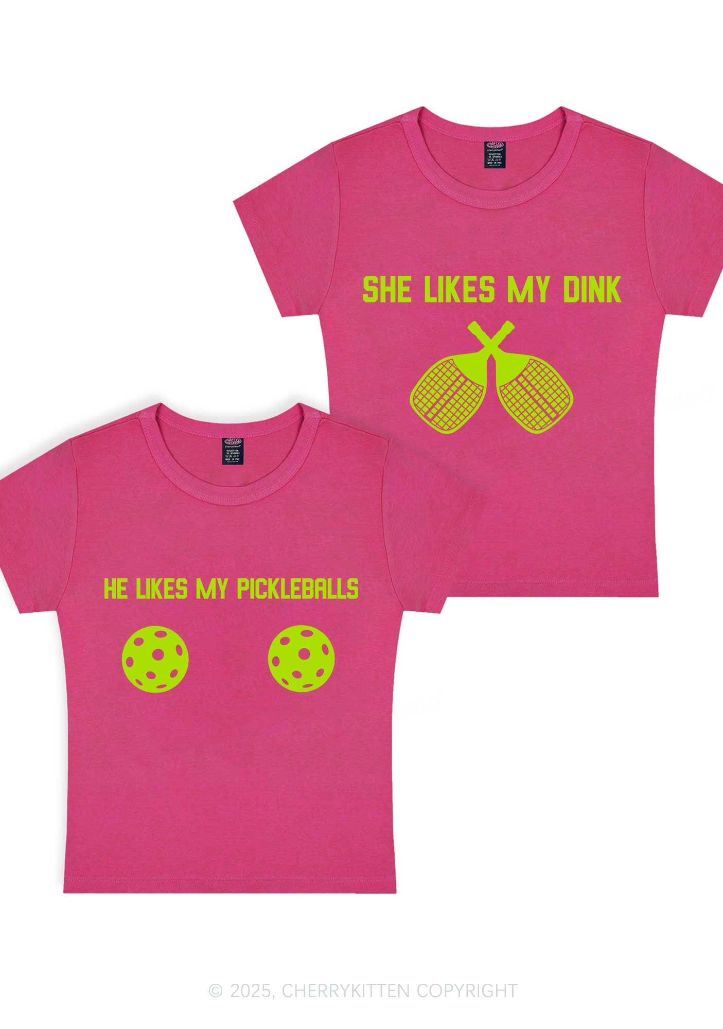 Pickleball Couple Y2K Valentine's Day Baby Tee Cherrykitten