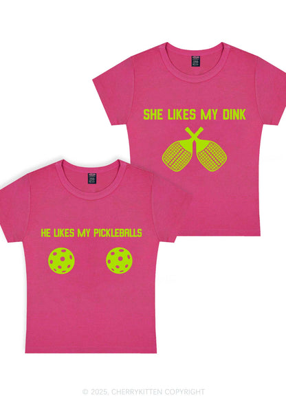 Pickleball Couple Y2K Valentine's Day Baby Tee Cherrykitten