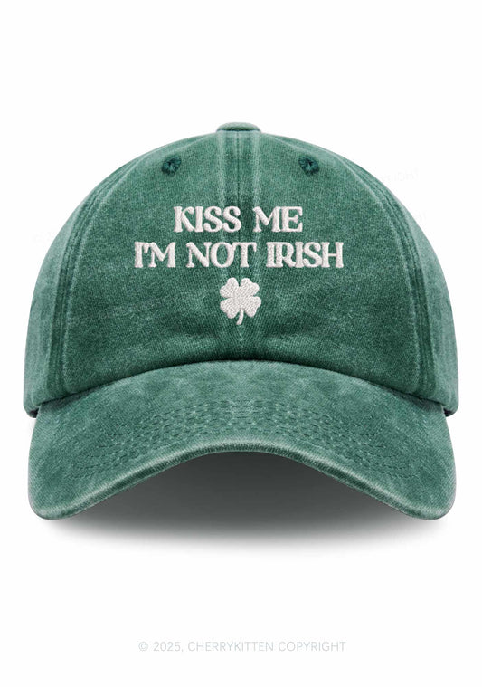 Embroidered Im Not Irish St Patricks Y2K Washed Baseball Cap Cherrykitten