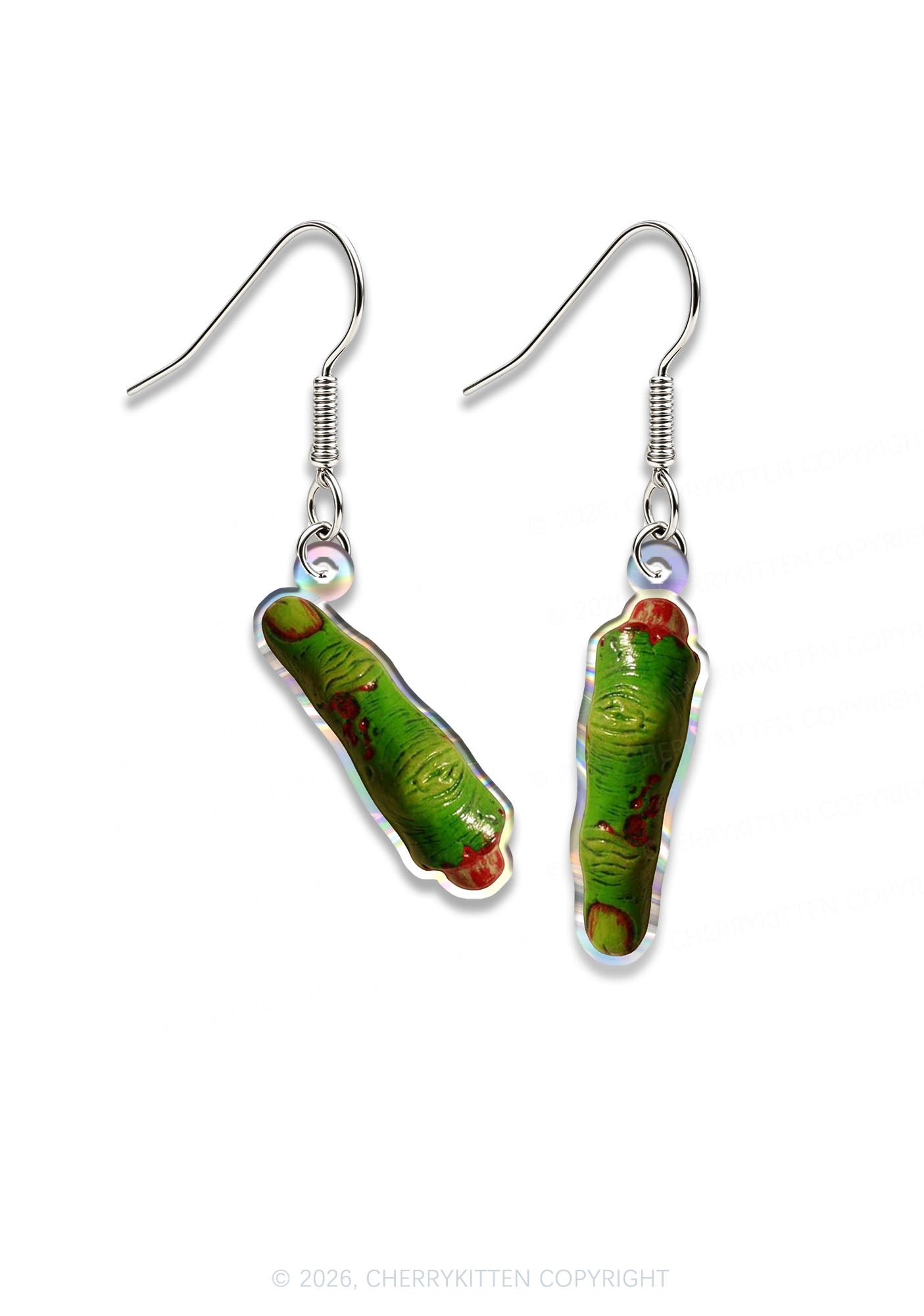 Halloween Zombie Finger Y2K Acrylic Earrings Cherrykitten