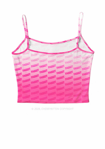 Faded Pink Faggot Pride Y2K Mesh Cami Tank Cherrykitten