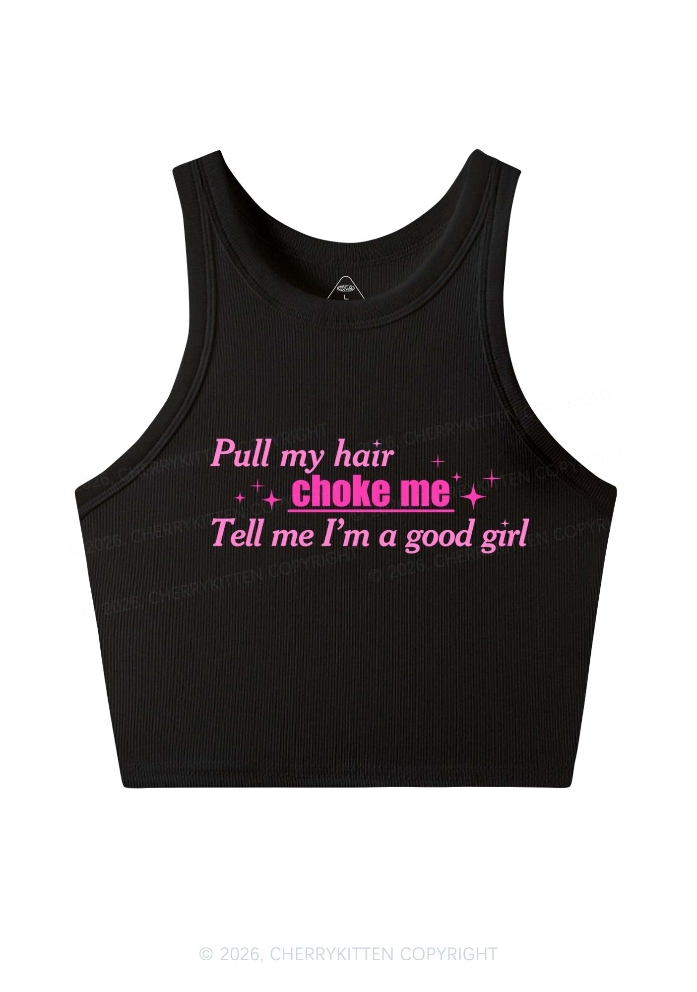 Choke Me Im Good Girl Y2K Crop Tank Top Cherrykitten
